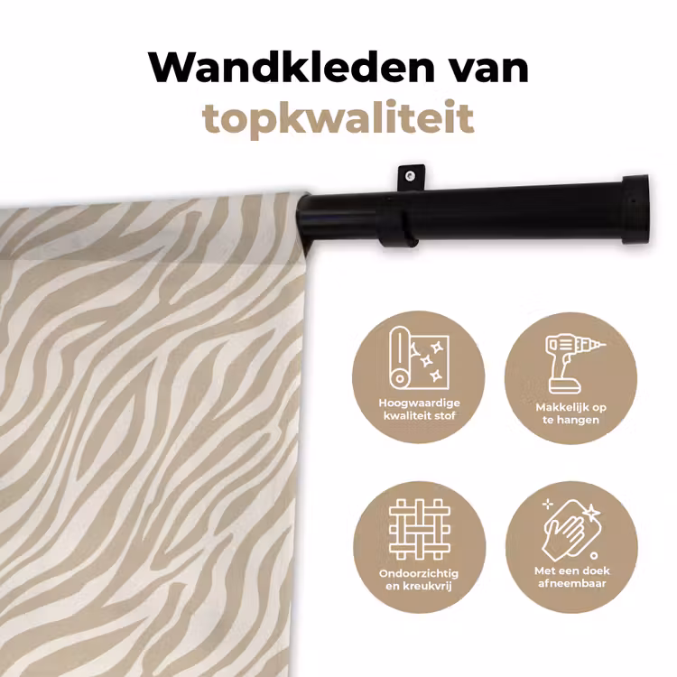 Wandkleed - Zebra - Patroon - Beige — 3