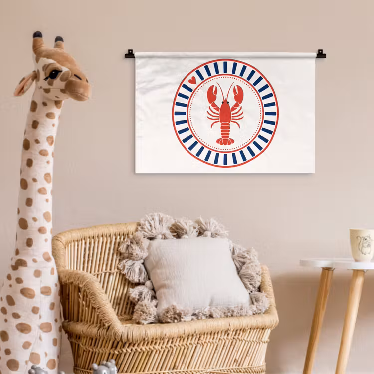 Wandkleed - Zeeleven - Kreeft - Embleem - Grafisch - Rood — 5