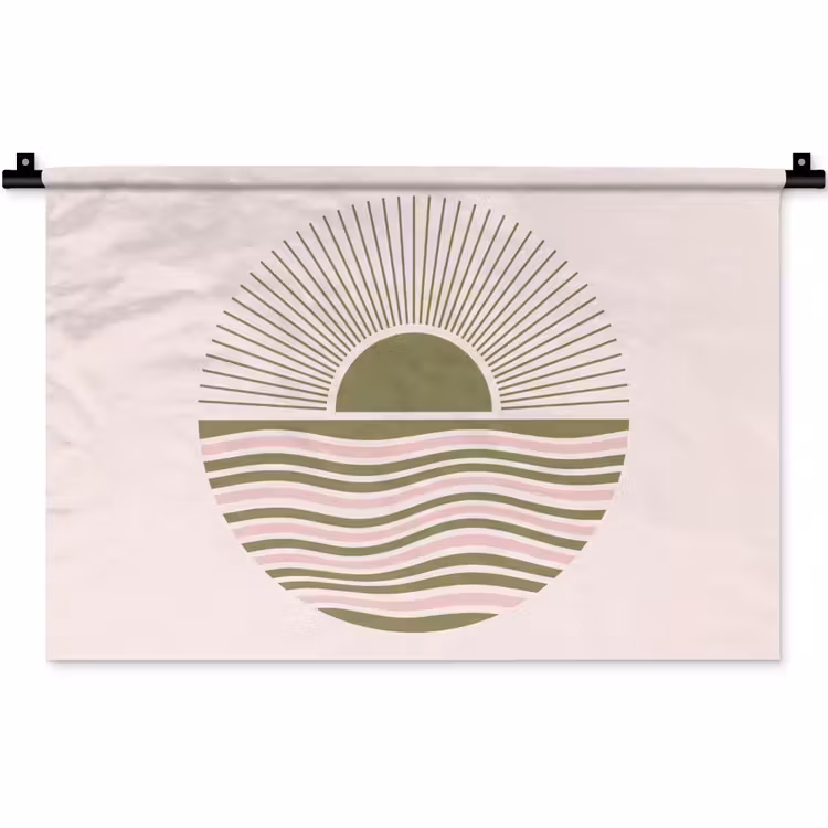 Wandkleed - Zon - Zee - Abstract - Modern - Roze — 1