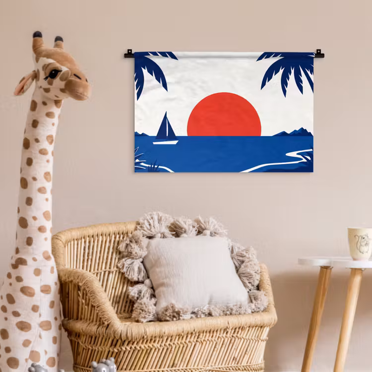 Wandkleed - Zonsondergang - Zee - Palmboom - Tropisch - Modern — 5