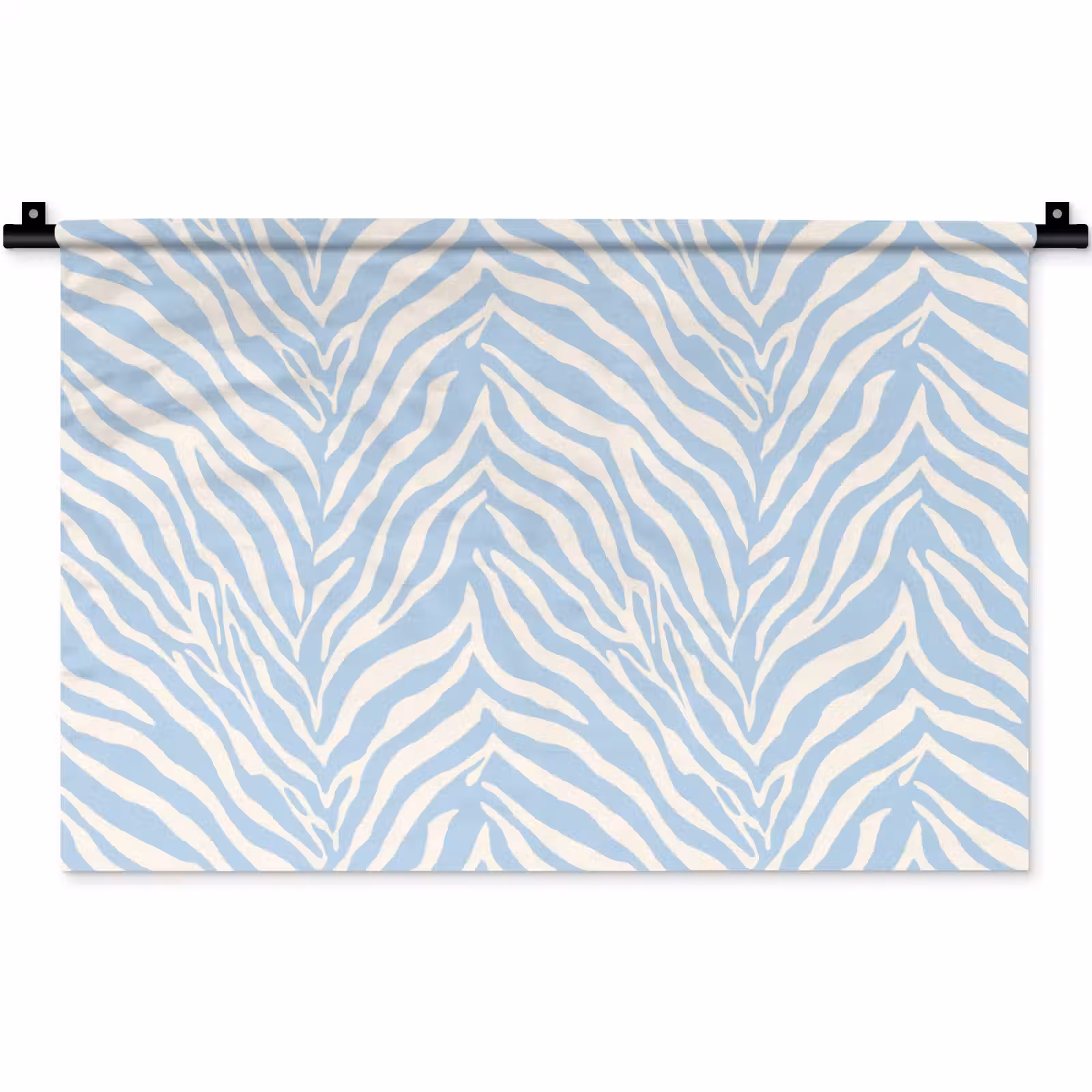 Wandkleed - Zebra - Motief - Blauw - Wit — 1