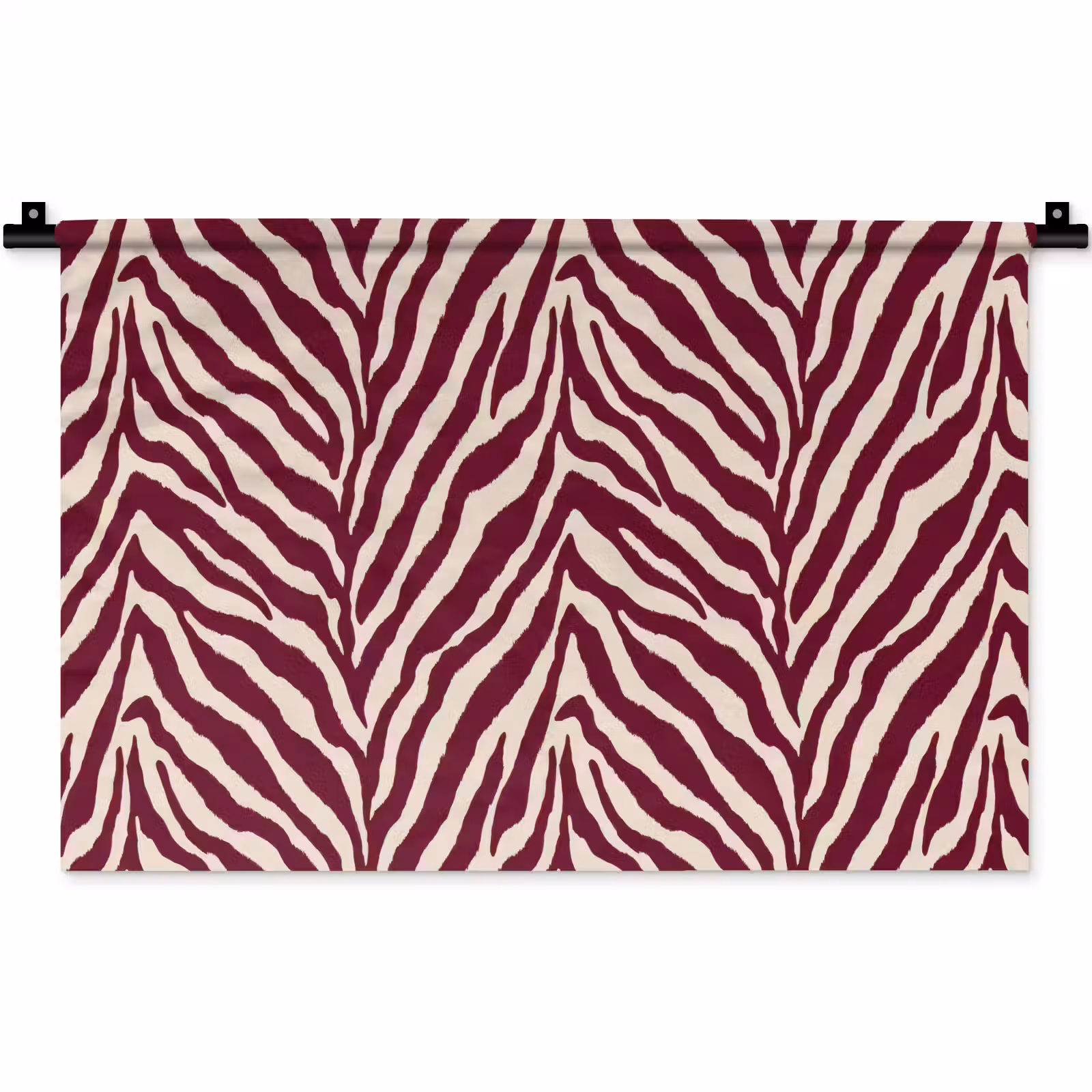Wandkleed - Zebra - Motief - Bordeaux - Rood — 1