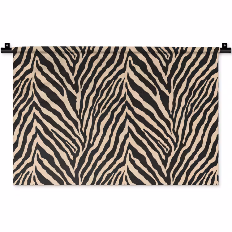 Wandkleed - Zebra - Klassiek - Zwart — 1