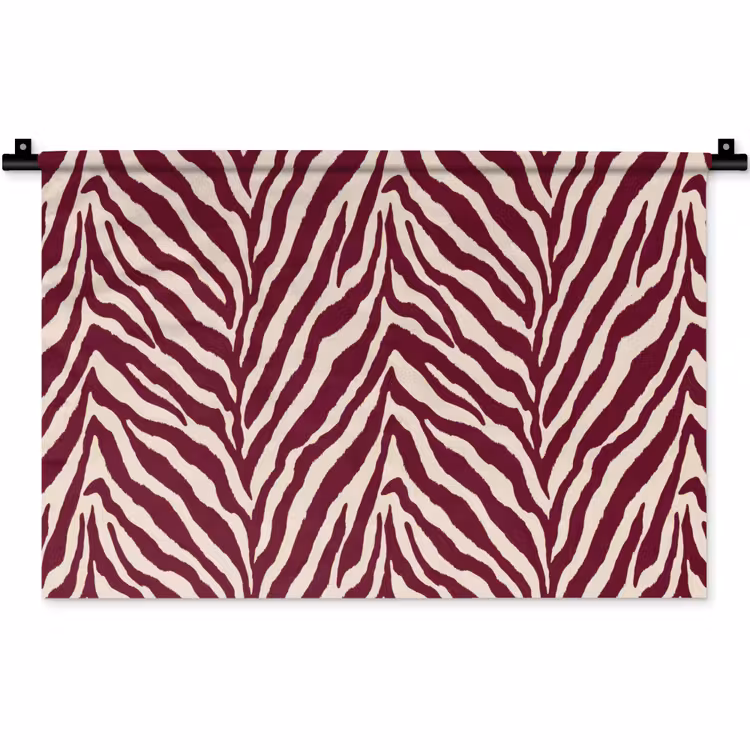Wandkleed - Zebra - Motief - Bordeaux - Rood — 1