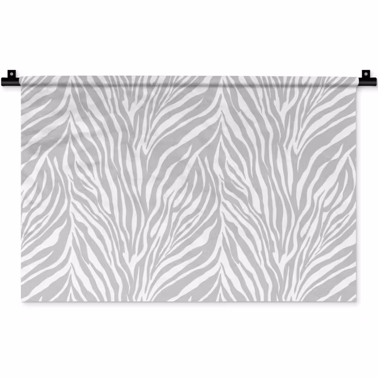 Wandkleed - Zebra - Motief - Grijs — 1
