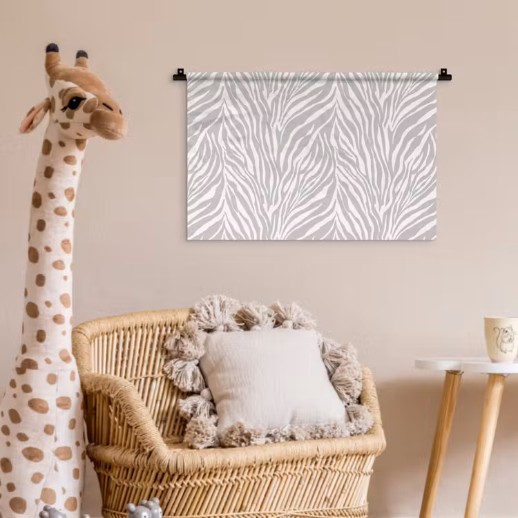Wandkleed - Zebra - Motief - Grijs — 5