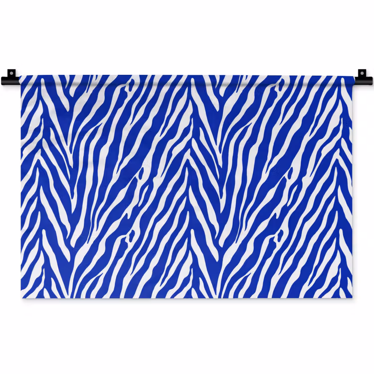 Wandkleed - Zebra - Patroon - Kobalt - Blauw — 1