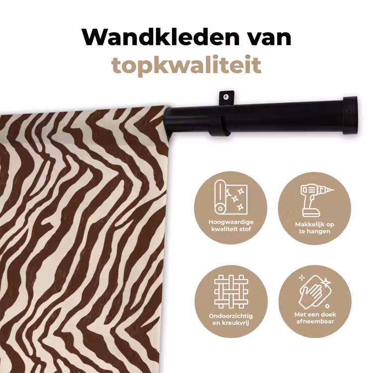 Wandkleed - Zebra - Patroon - Zwart - Wit — 3