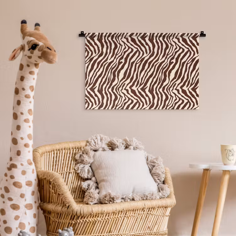 Wandkleed - Zebra - Patroon - Zwart - Wit — 5