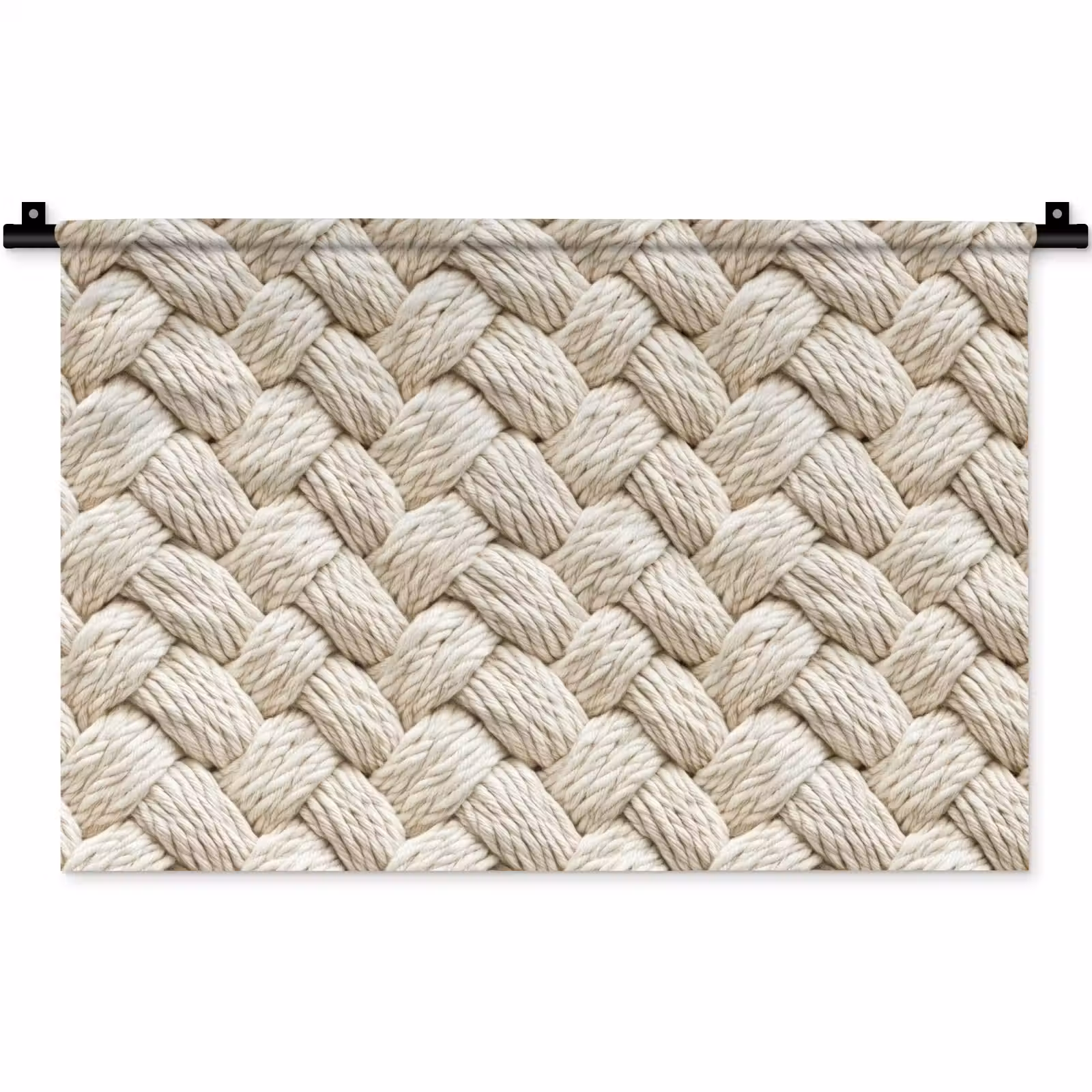 Wandkleed - Touw - Gebreid - Beige — 1