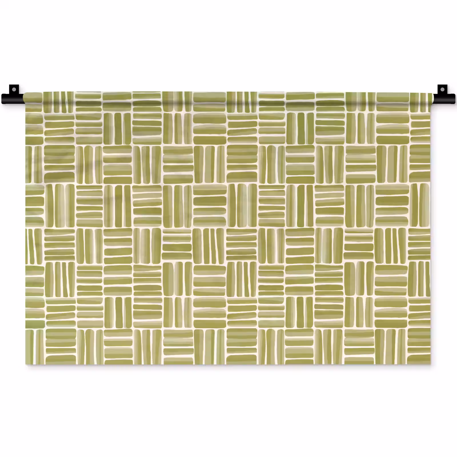 Wandkleed - Vlecht - Patroon - Groen — 1