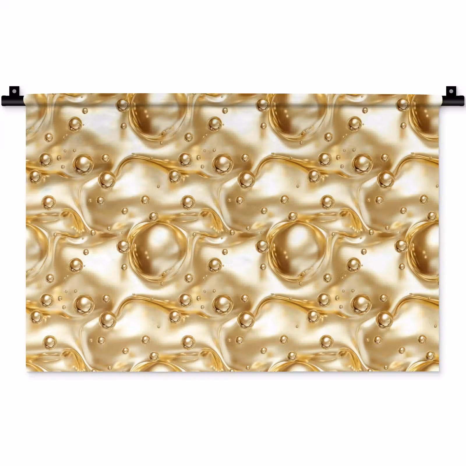 Wandkleed - Vloeibaar - Druppels - Goud — 1