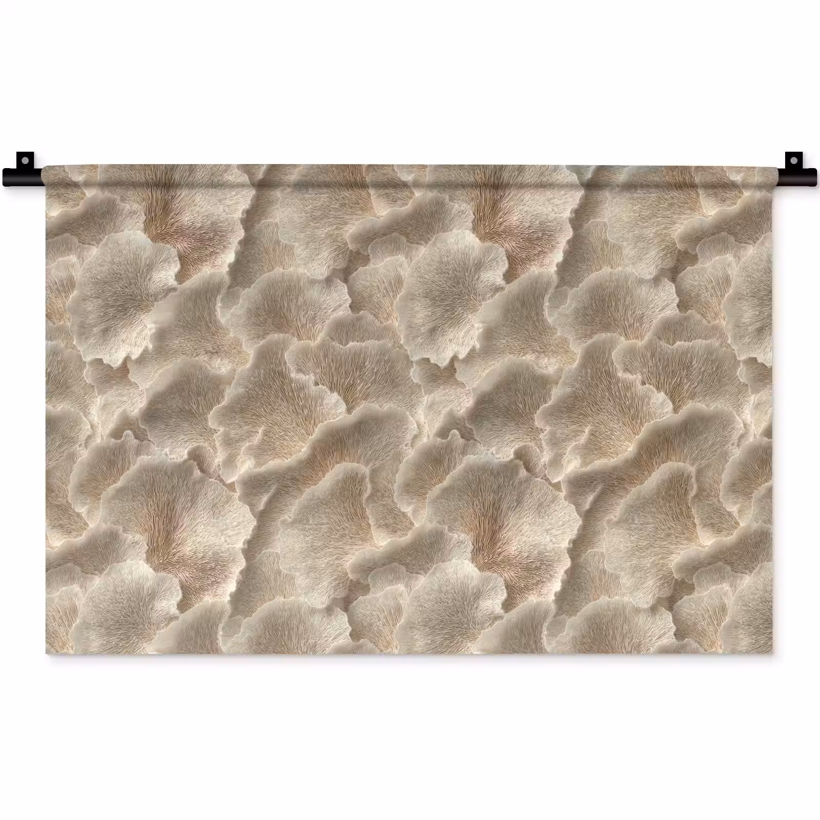 Wandkleed - Waaierstructuren - Beige - Vezeltextuur — 1