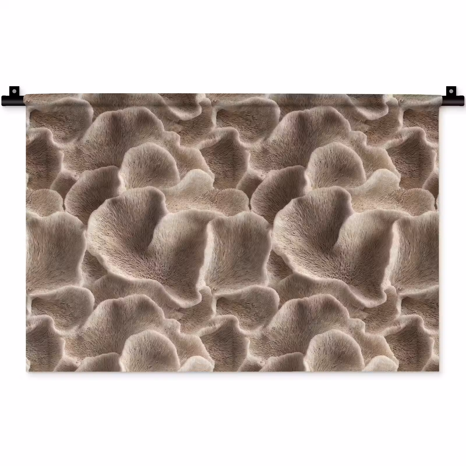 Wandkleed - Waaiervorm - Beige - Vezel textuur — 1