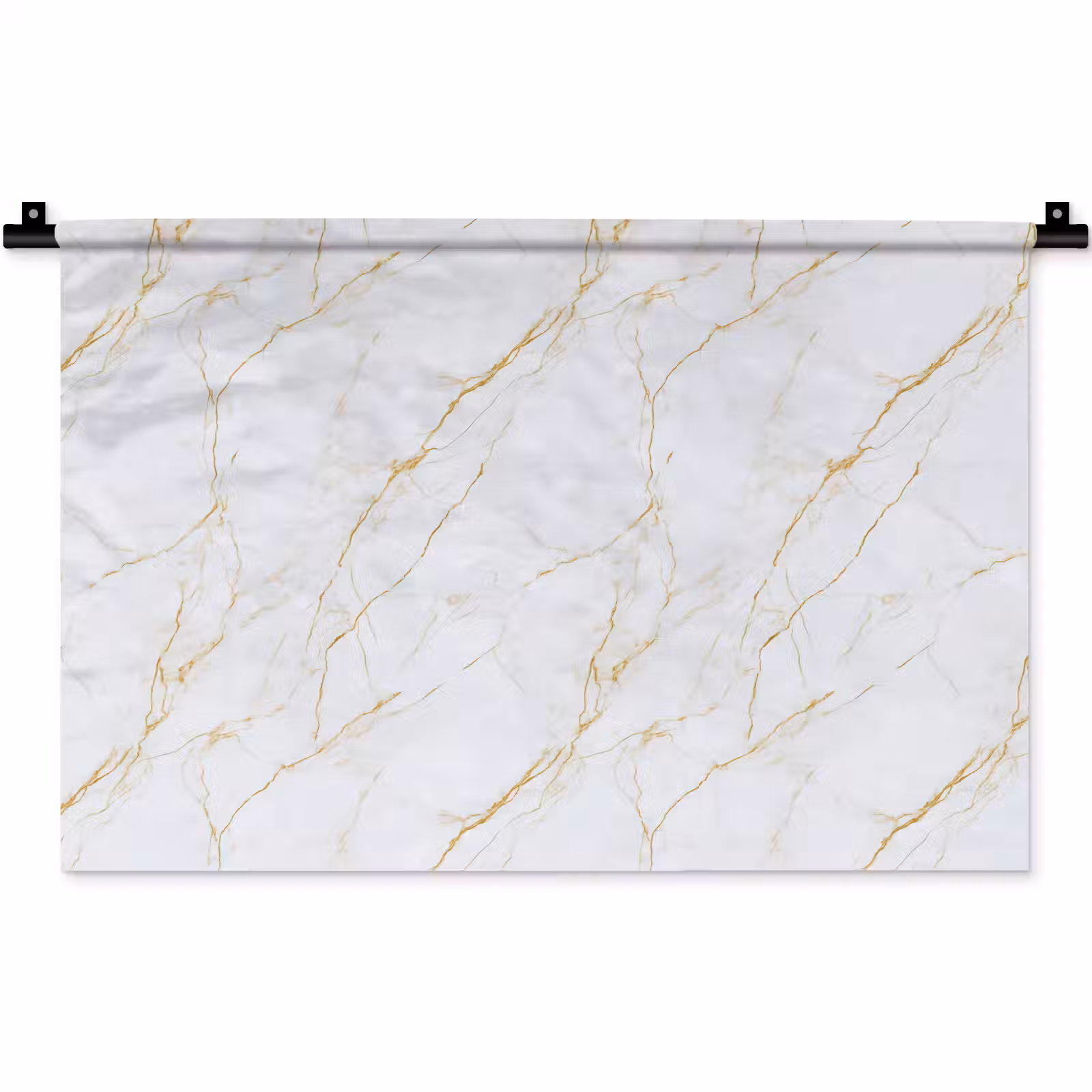Wandkleed - Wit - Marmer - Goud - Luxueus — 1