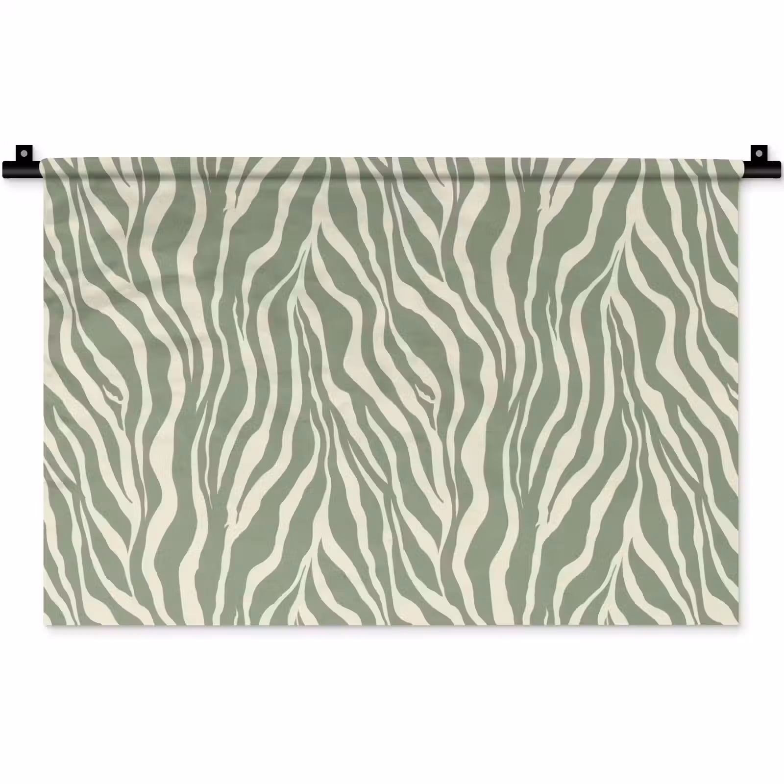 Wandkleed - Zebra - Motief - Groen — 1