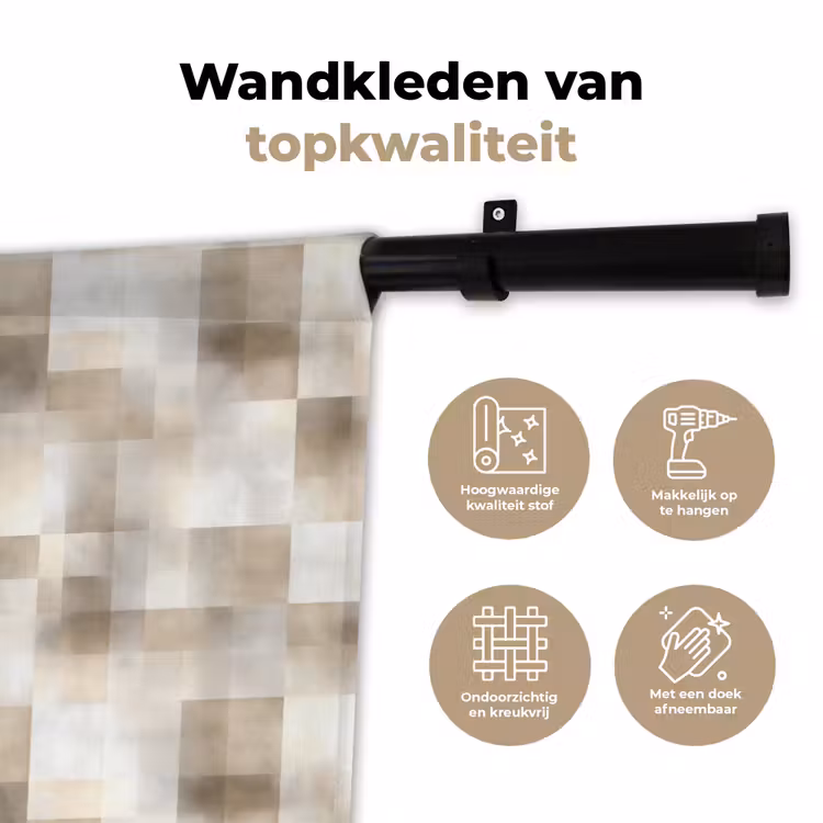 Wandkleed - Textuur - Linnen - Beige — 3
