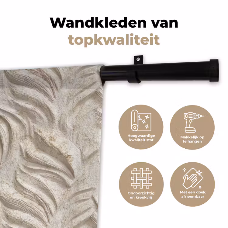 Wandkleed - Textuur - Reliëf - Beige — 3