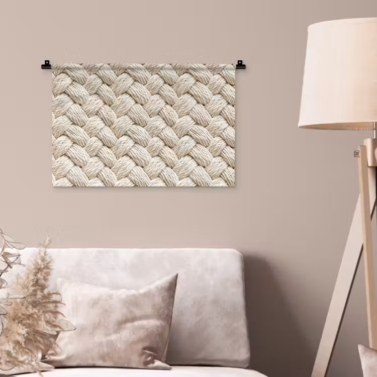 Wandkleed - Touw - Gebreid - Beige — 2