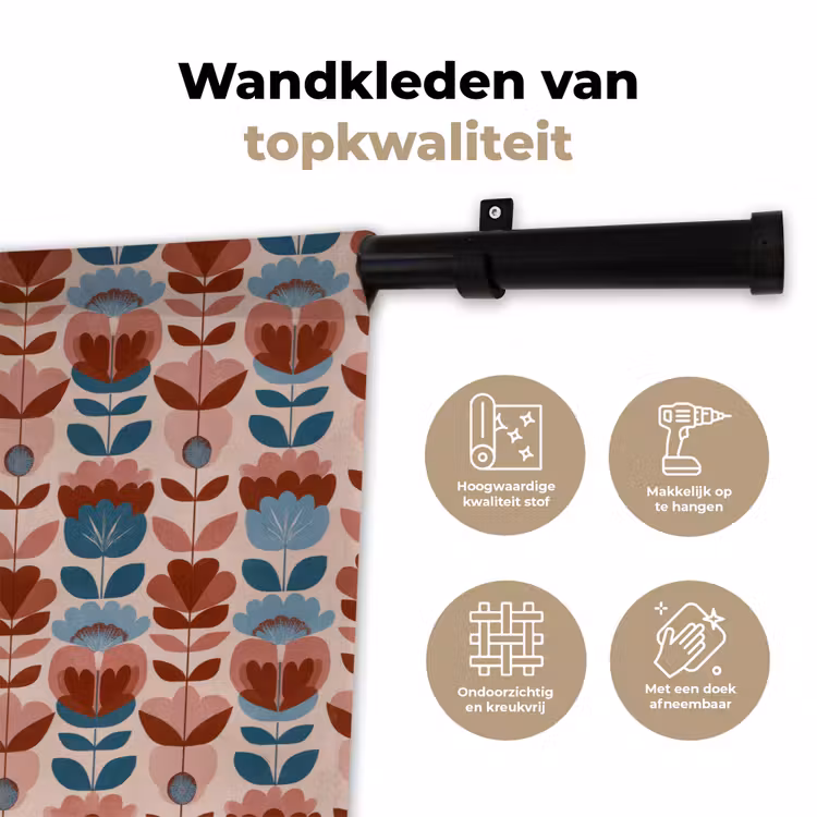 Wandkleed - Vintage - Motief - Kleurrijk — 3