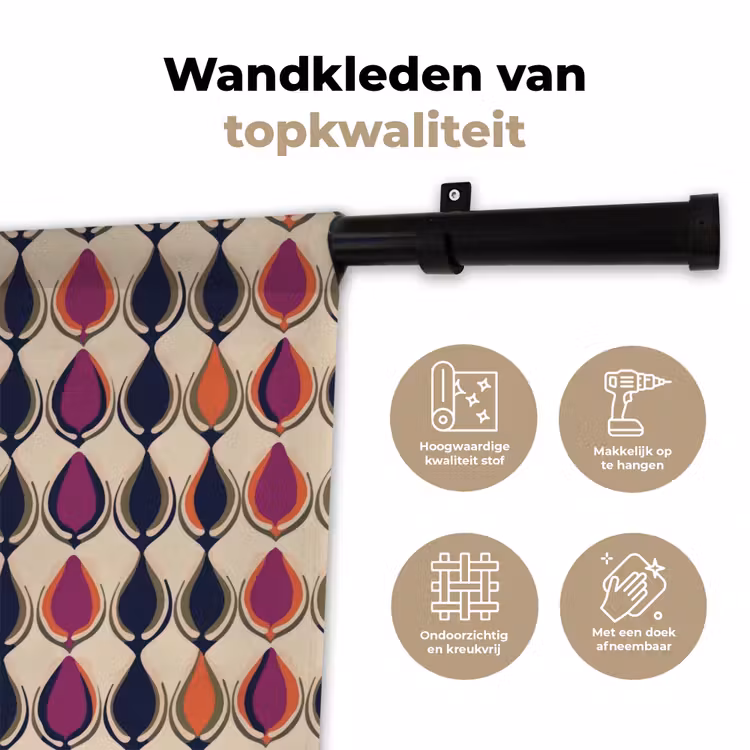 Wandkleed - Vintage - Retro - Kleurrijk — 3