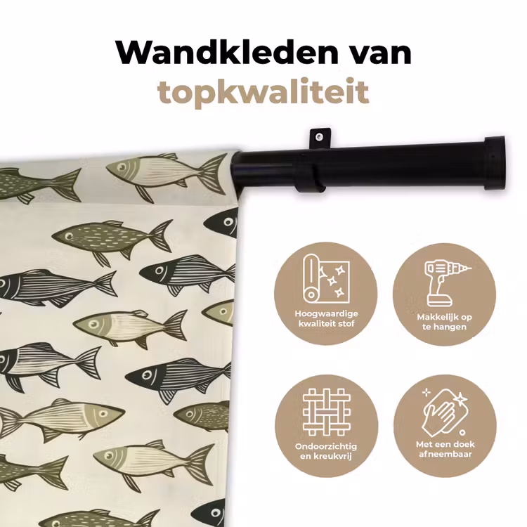 Wandkleed - Vissen - Klassiek - Groen — 3