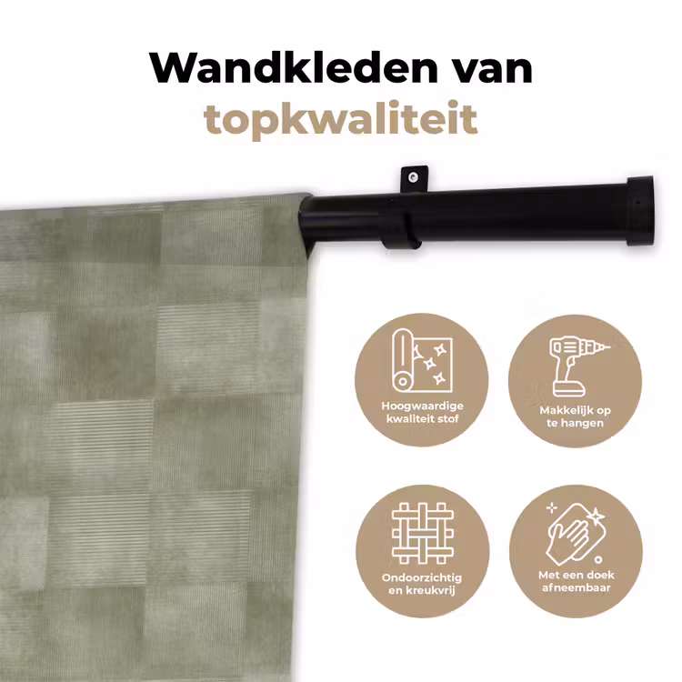 Wandkleed - Vlakken - Rustiek - Groen — 3