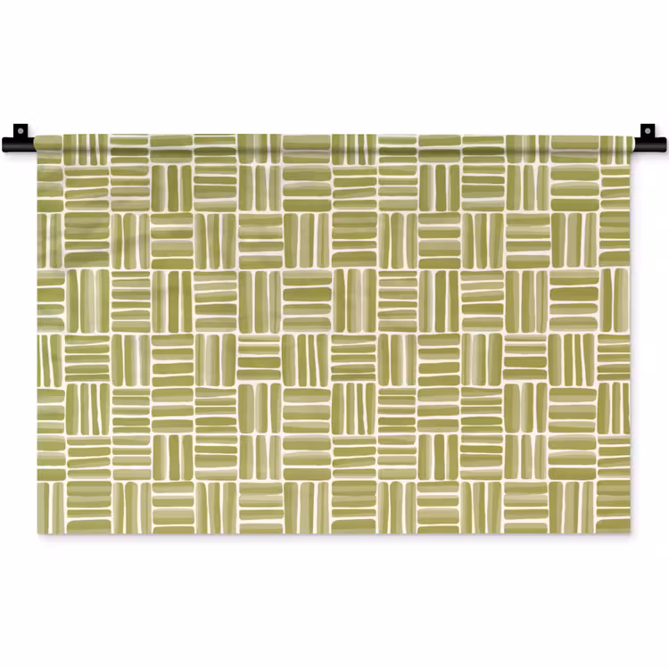 Wandkleed - Vlecht - Patroon - Groen — 1