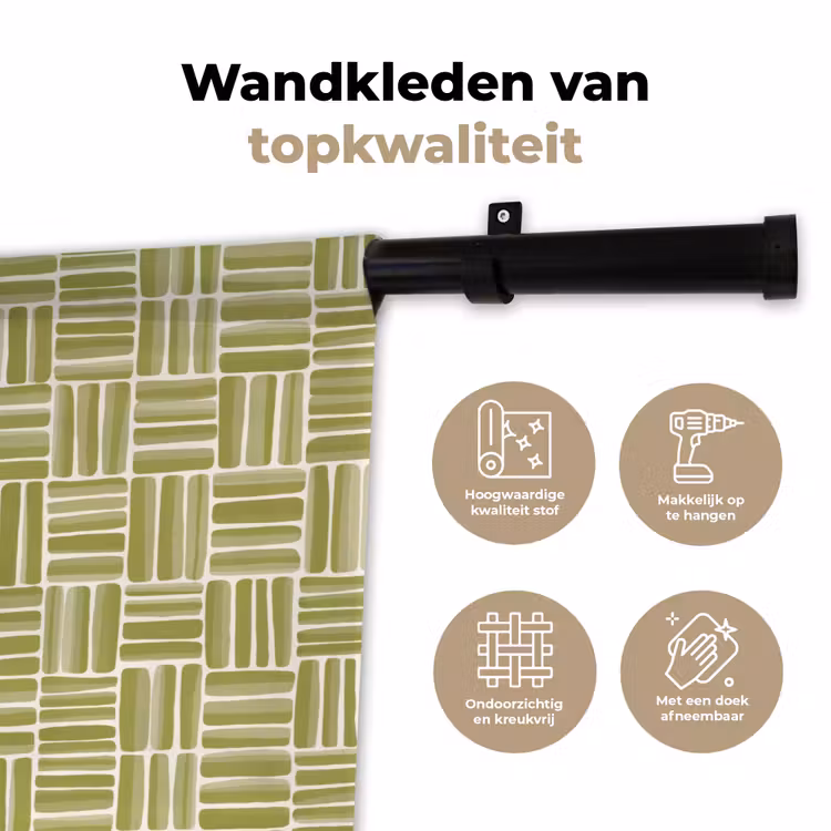 Wandkleed - Vlecht - Patroon - Groen — 3