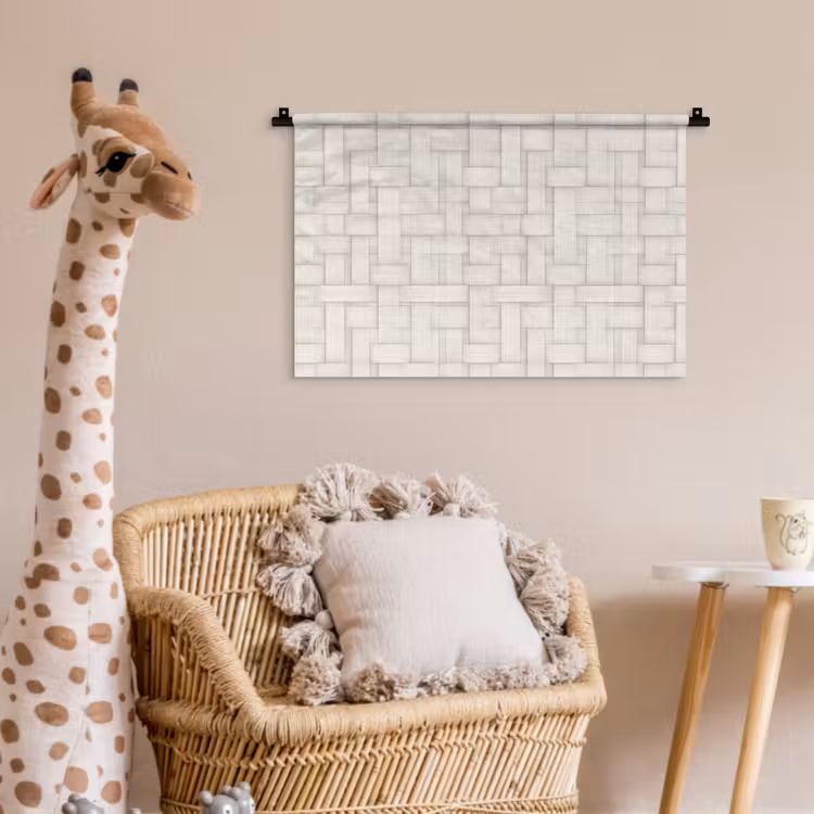 Wandkleed - Vlechtwerk - Banen - Beige — 5