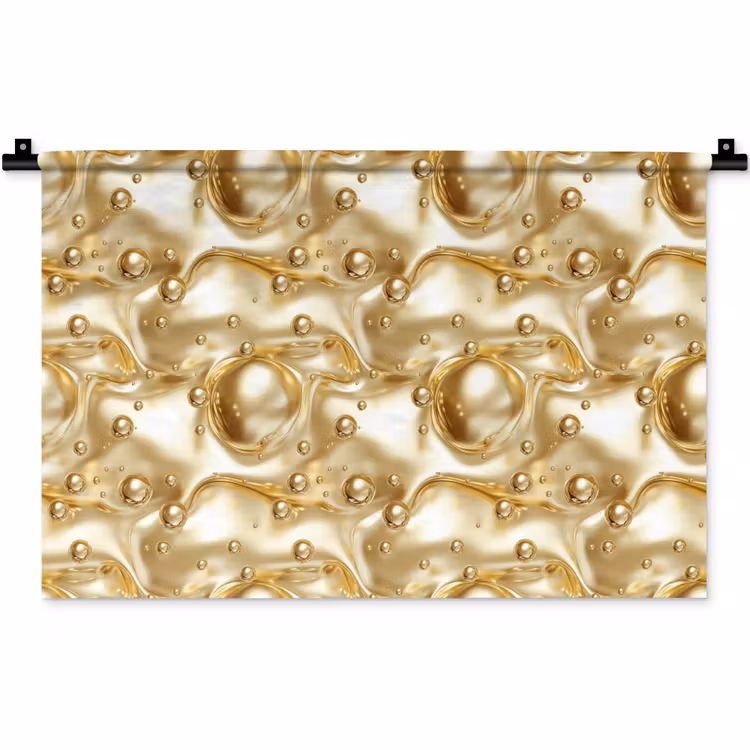 Wandkleed - Vloeibaar - Druppels - Goud — 1