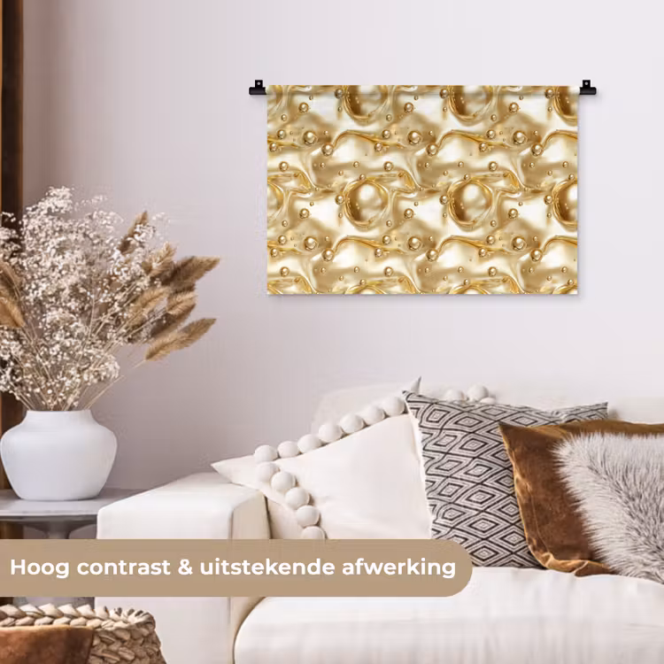 Wandkleed - Vloeibaar - Druppels - Goud — 4