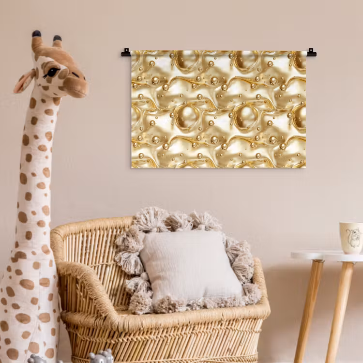 Wandkleed - Vloeibaar - Druppels - Goud — 5