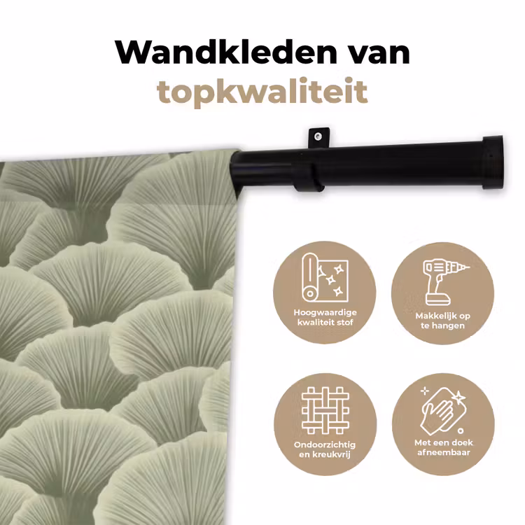 Wandkleed - Waaier - Blad - Groen — 3