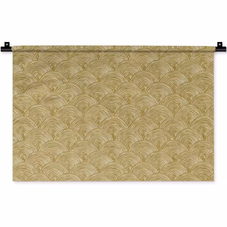 Wandkleed - Waaier - Geometrisch - Groen — 1