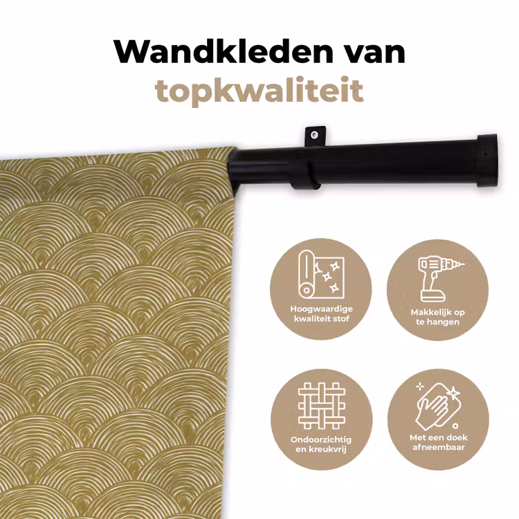 Wandkleed - Waaier - Geometrisch - Groen — 3