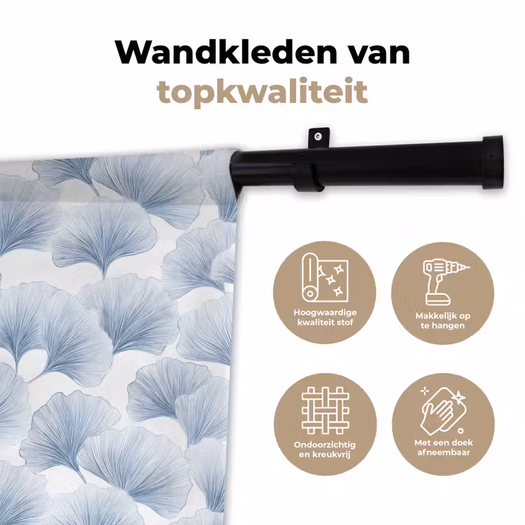 Wandkleed - Waaier - Modern - Blauw — 3