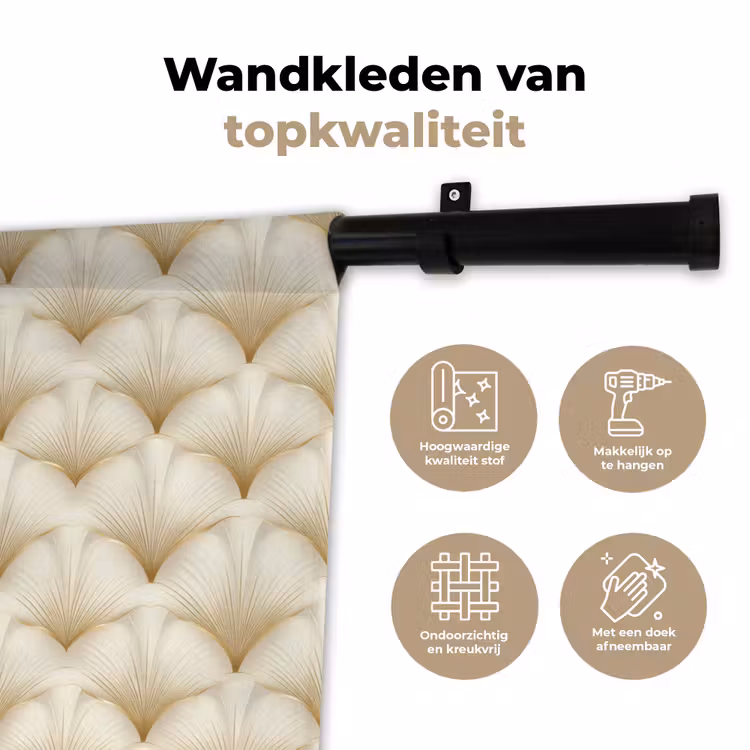 Wandkleed - Waaier - Motief - Goud — 3