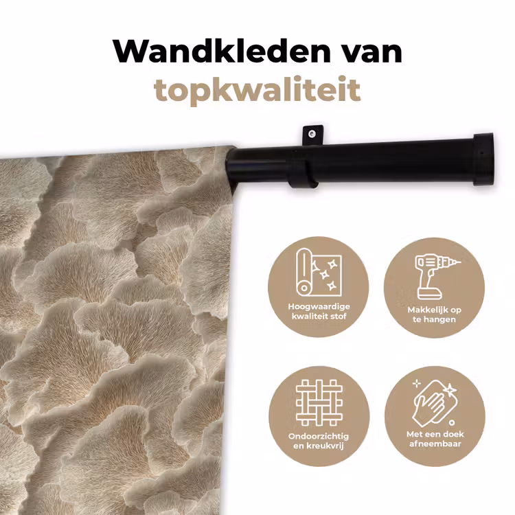Wandkleed - Waaierstructuren - Beige - Vezeltextuur — 3