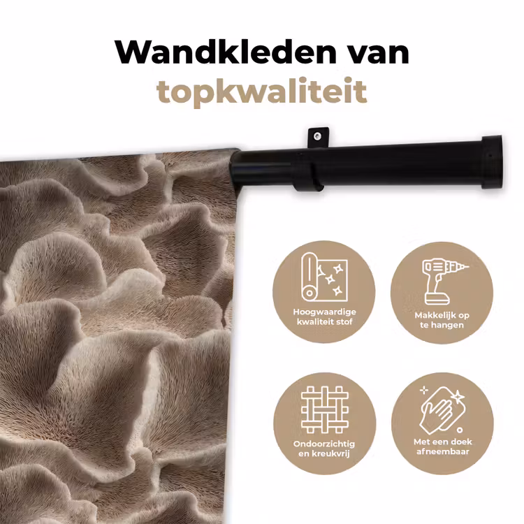 Wandkleed - Waaiervorm - Beige - Vezel textuur — 3