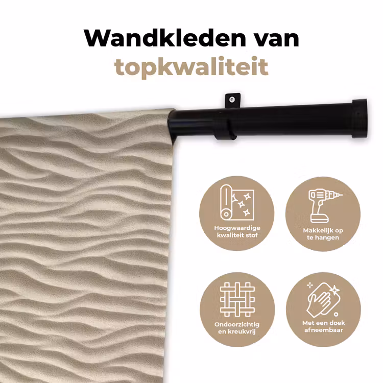 Wandkleed - Zand - Golven - Beige — 3