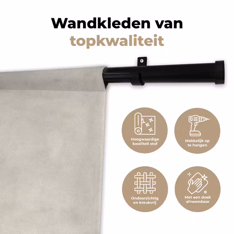 Wandkleed - Zandkleurig - Modern - Egaal — 3