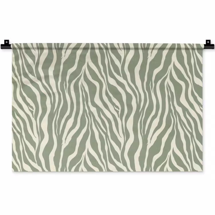 Wandkleed - Zebra - Motief - Groen — 1