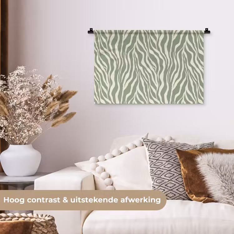 Wandkleed - Zebra - Motief - Groen — 4