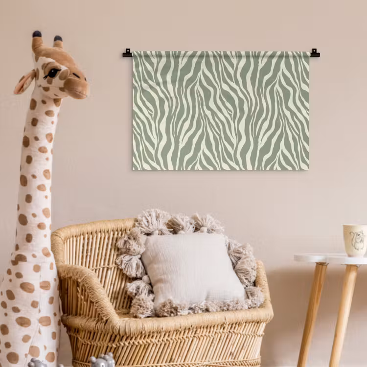 Wandkleed - Zebra - Motief - Groen — 5