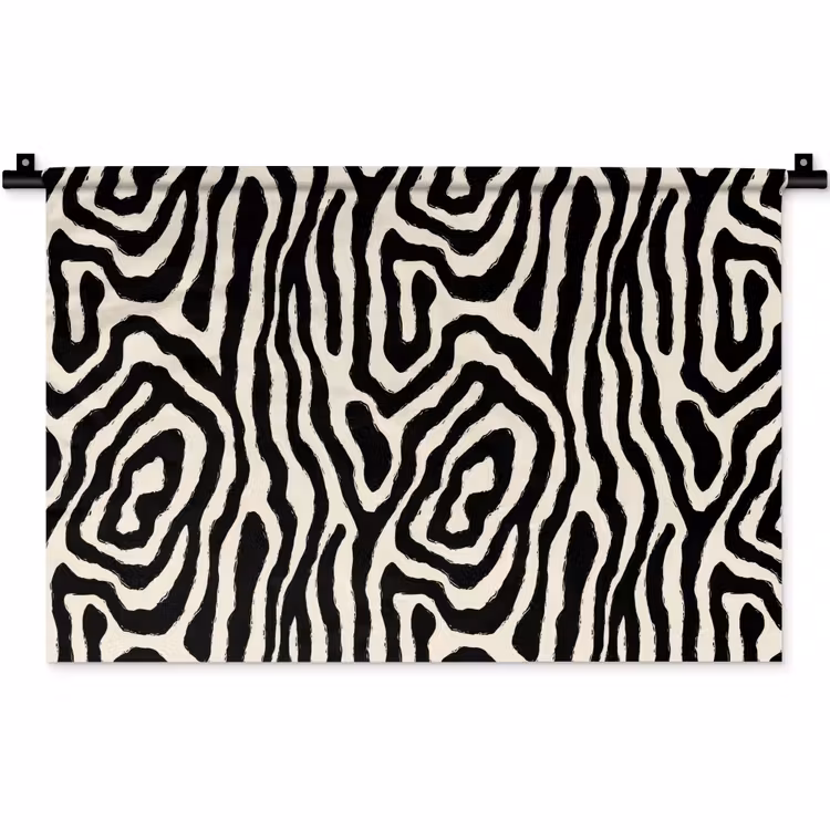Wandkleed - Zebra - Zwart - Abstract — 1