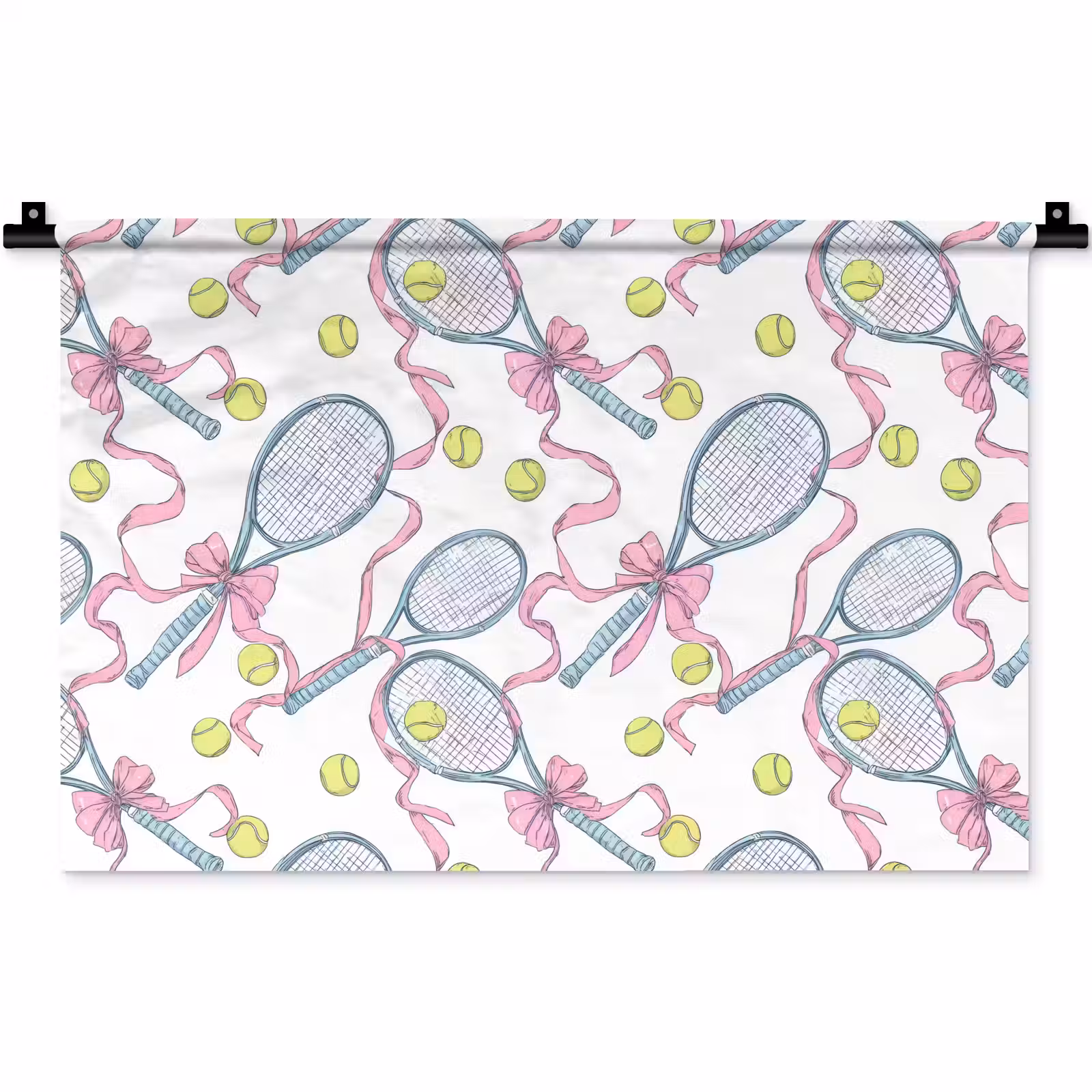 Wandkleed - Tennis - Strikken - Kleurrijk — 1