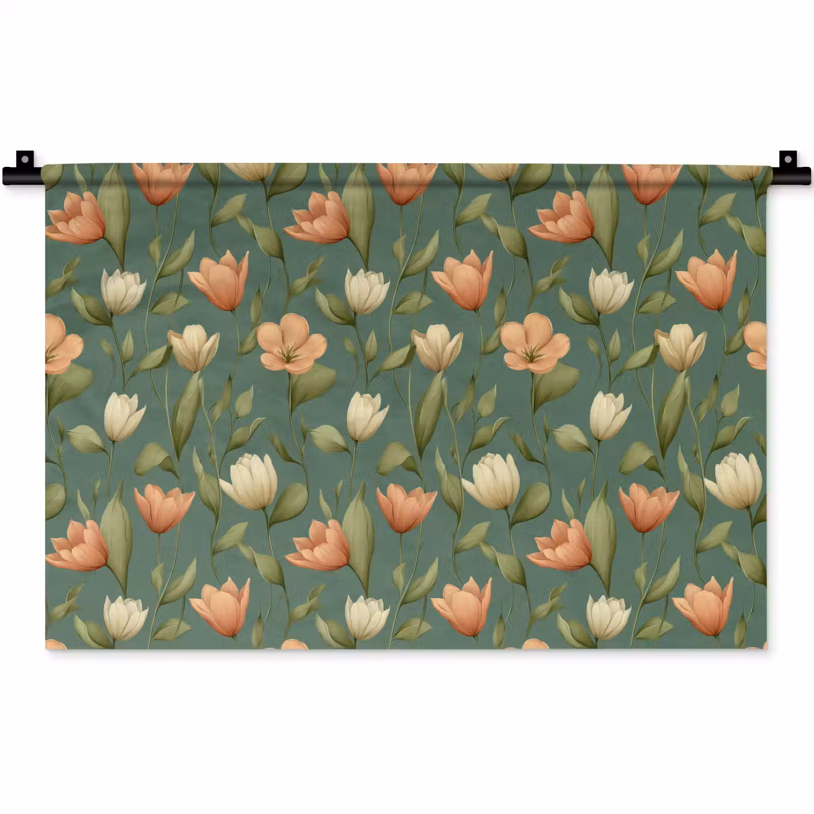 Wandkleed - Tulpen - Botanisch - Groen — 1