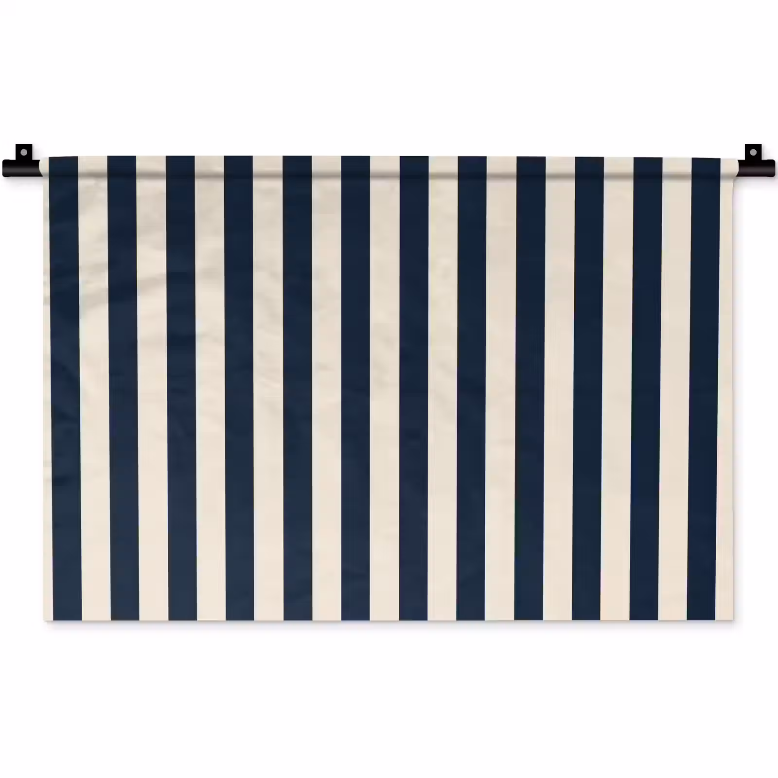 Wandkleed - Verticale strepen - Blauw - Crème — 1