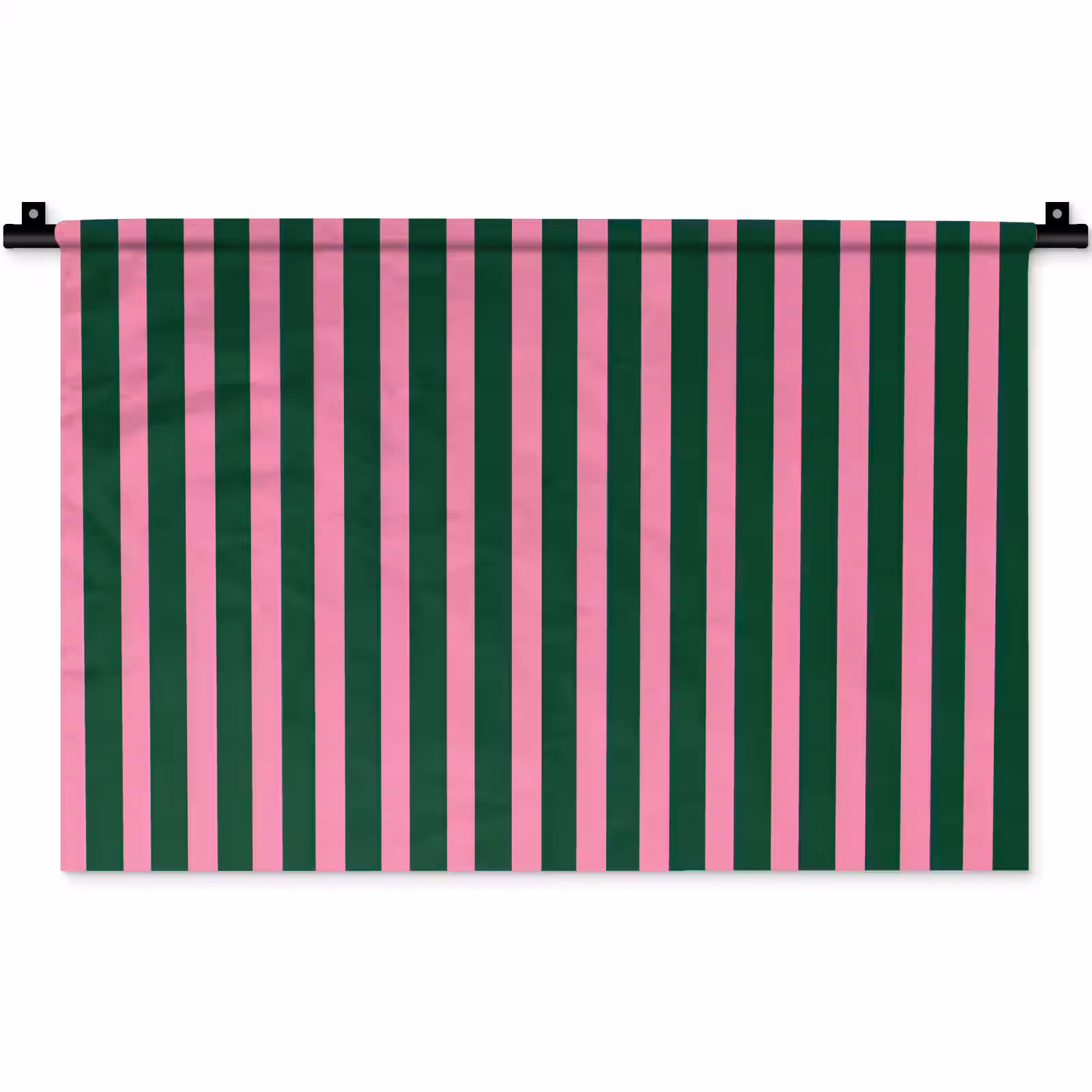 Wandkleed - Verticale strepen - Groen - Roze — 1